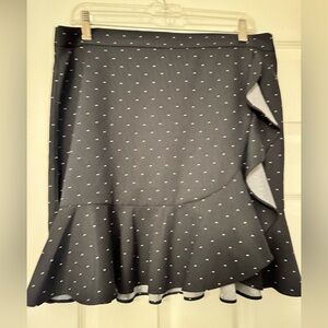 Banana Republic navy polka dot faux-wrap skirt